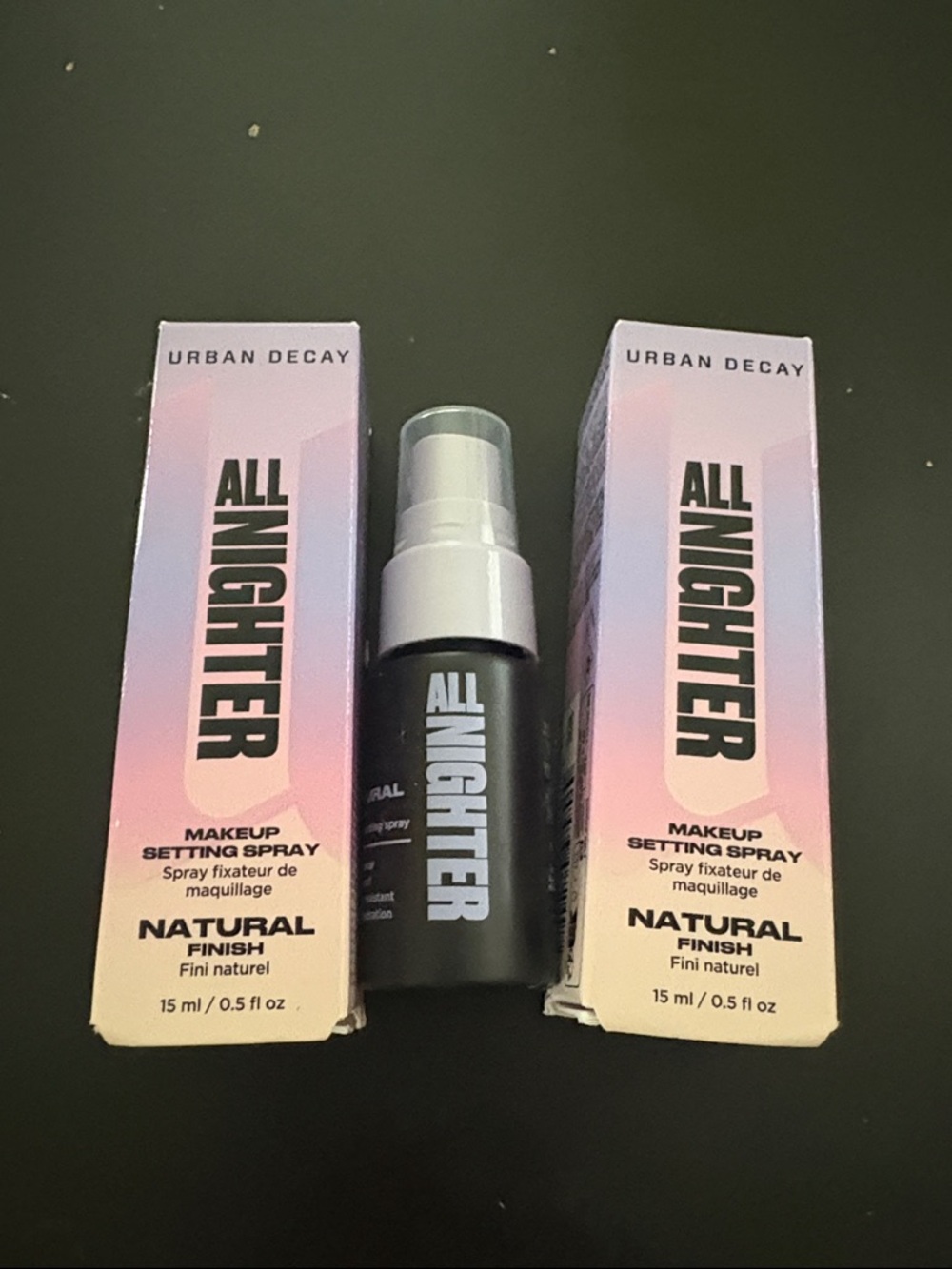 2X - Urban Decay All Nighter Mini Setting Spray with Pink and Black Packaging